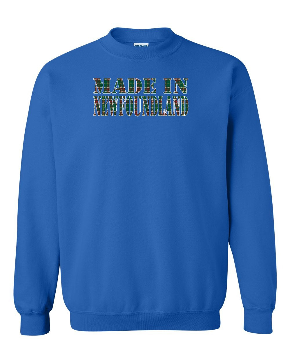 Made In NFLD ( Tartan Lettering) Crewneck Sweatshirt - Unisex