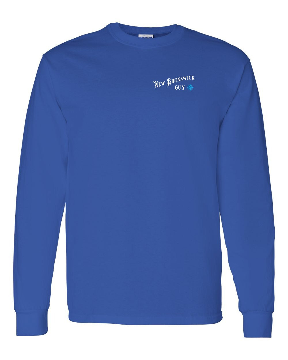 New Brunswick Guy blue Left Chest Long Sleeve Tee