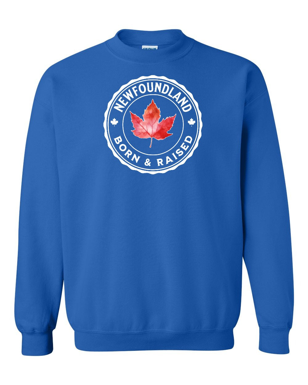Born and Raised NFLD Crewneck Sweatshirt - Gildan Canada (sewn Internationally) - Unisex