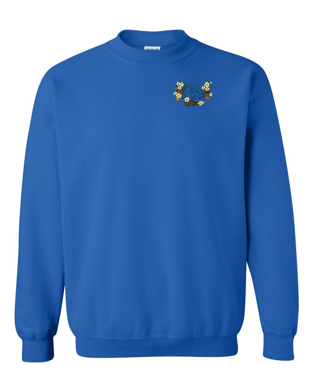Nova Scotia Flowers Left Chest crew-neck