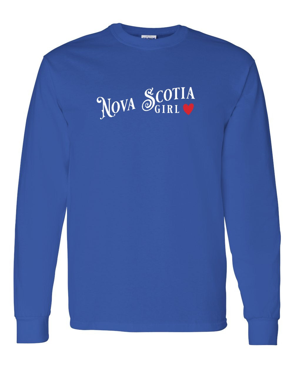 Nova Scotia Girl Red Heart Full Long Sleeve Tee
