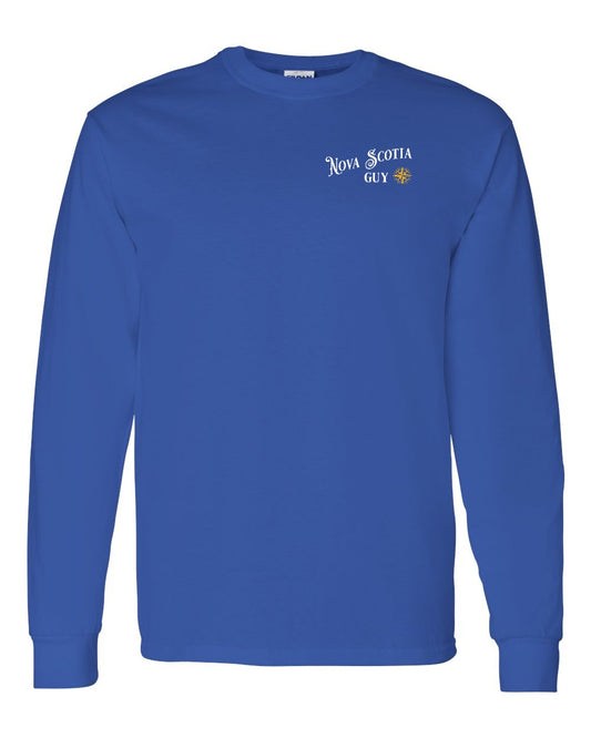 Nova Scotia Guy yellow Left Chest and Back Long Sleeve Tee