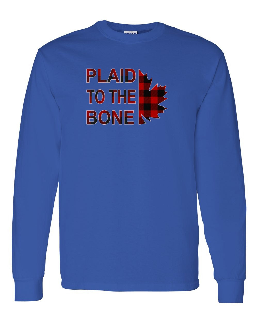 Plaid to the Bone Stacked Leaf Long Sleeve - Gildan Canada (sewn Internationally) - Unisex