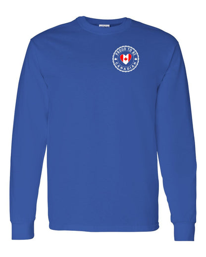 Proud to be Canadian Heart Flag Left Chest Long Sleeve