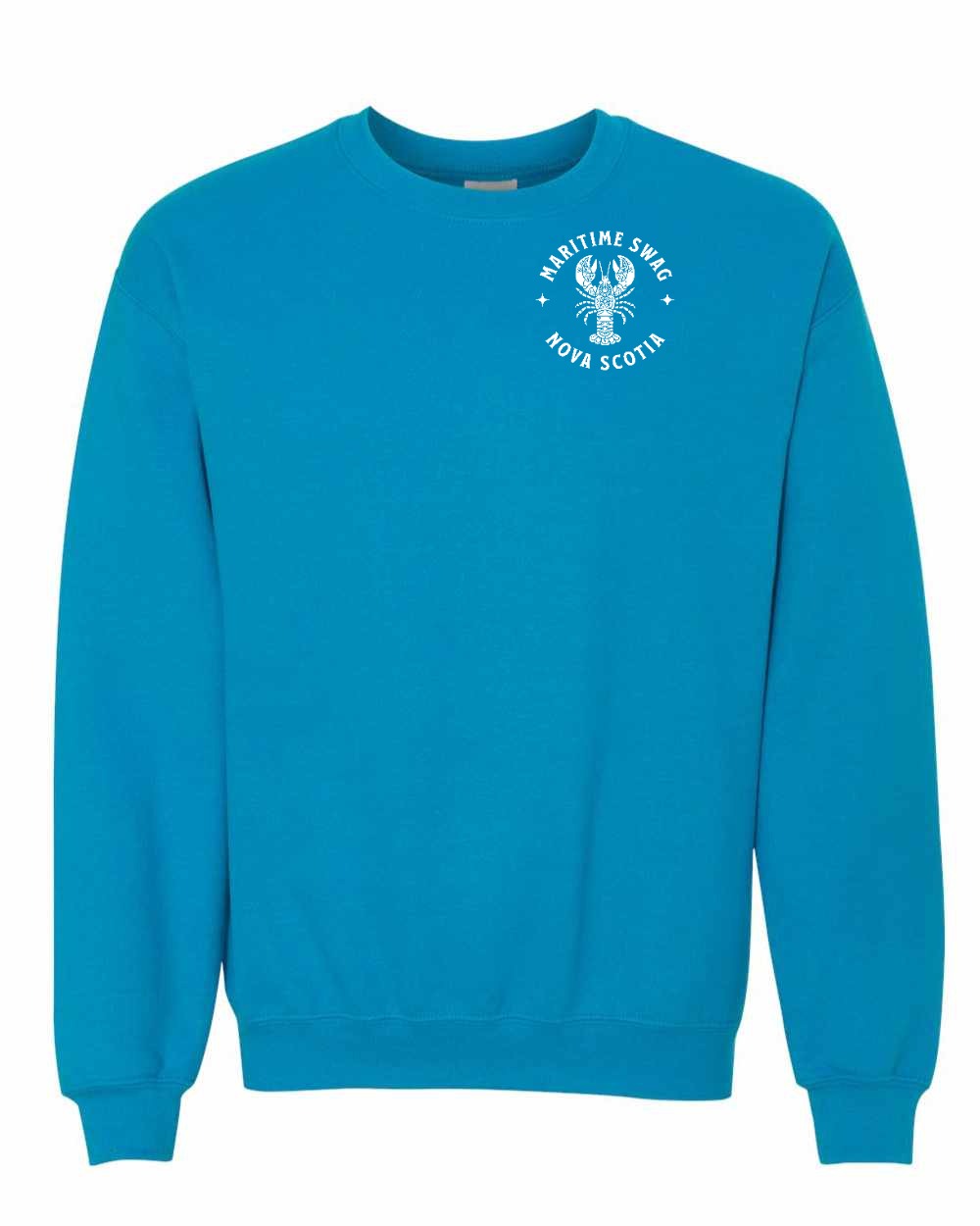 Maritime Swag Nova Scotia Mandala white Lobster Left Chest crew-neck