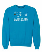 A piece of My heart in NFLD Tartan Heart Crewneck Sweatshirt - Unisex