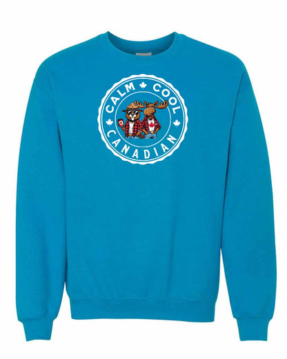 Calm Cool Moose and Beaver Full Crewneck