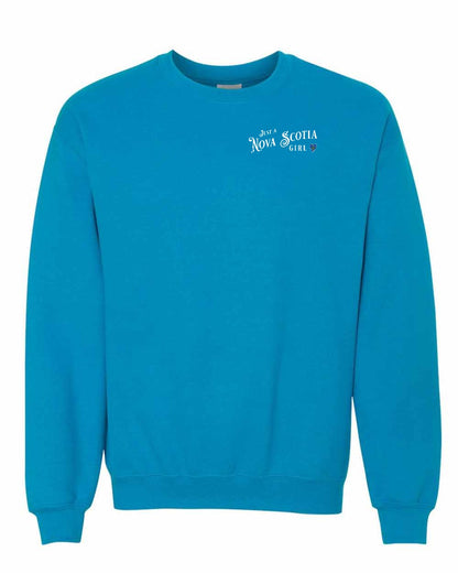 Nova Scotia Girl Tartan Heart Left Chest crew-neck