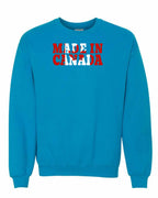 Made in Canada Flag Background Crewneck Sweatshirt - Gildan Canada (sewn Internationally) - Unisex