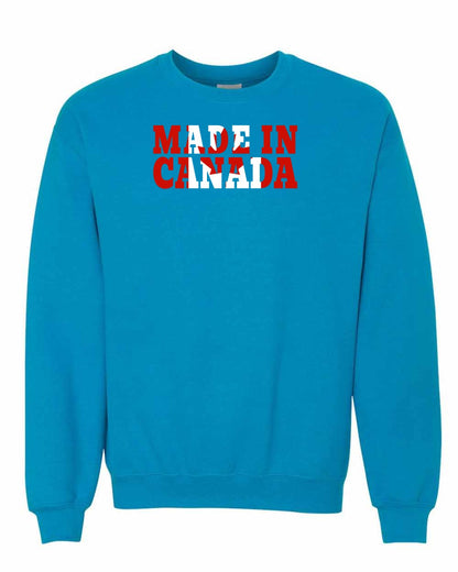 Made in Canada Flag Background Full Crewneck
