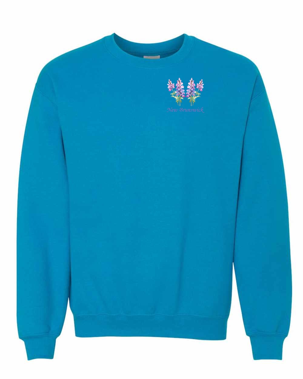 New Brunswick Lupins Left Chest and Back Crewneck Sweatshirt