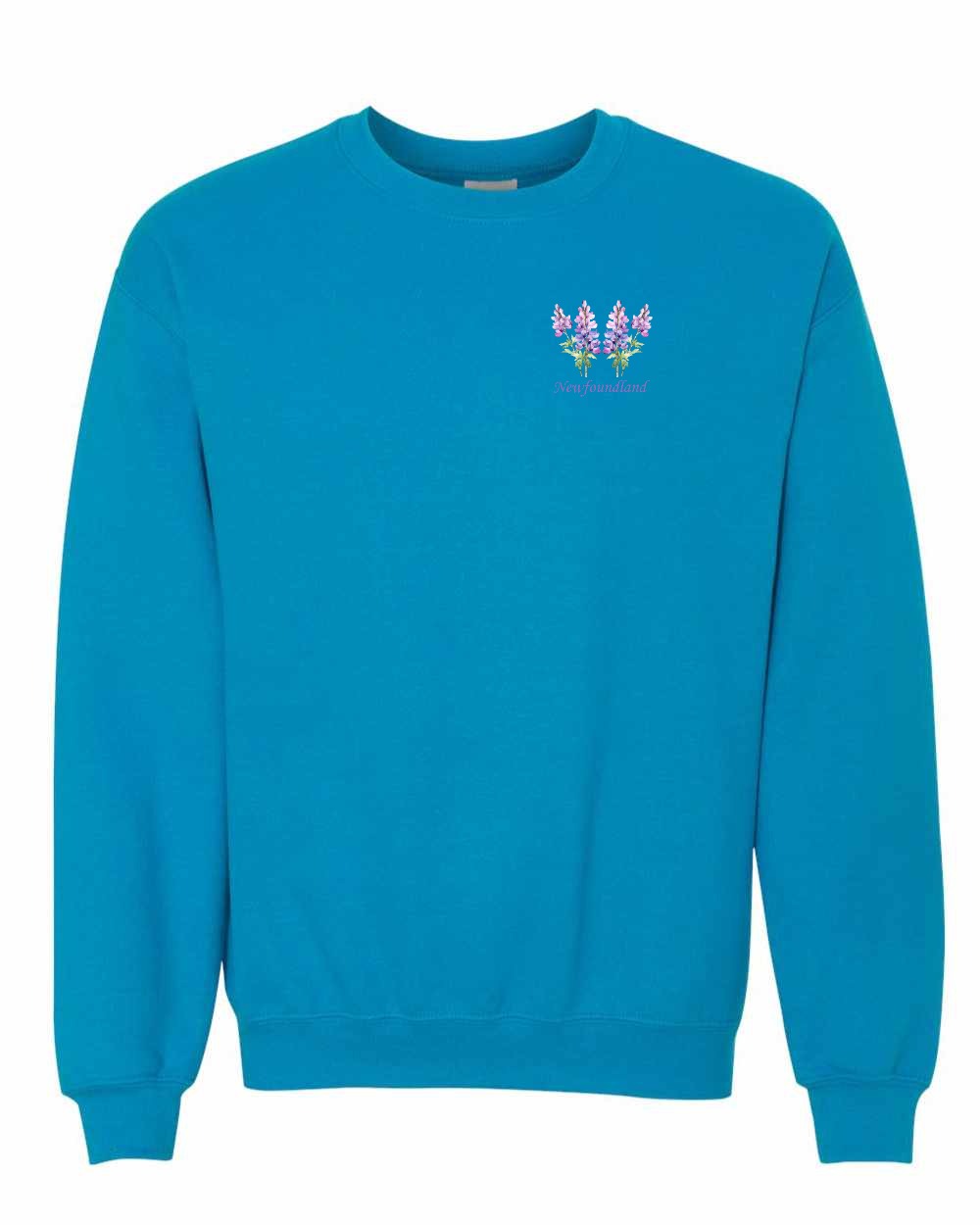 Newfoundland Lupins Left Chest Crewneck Sweatshirt
