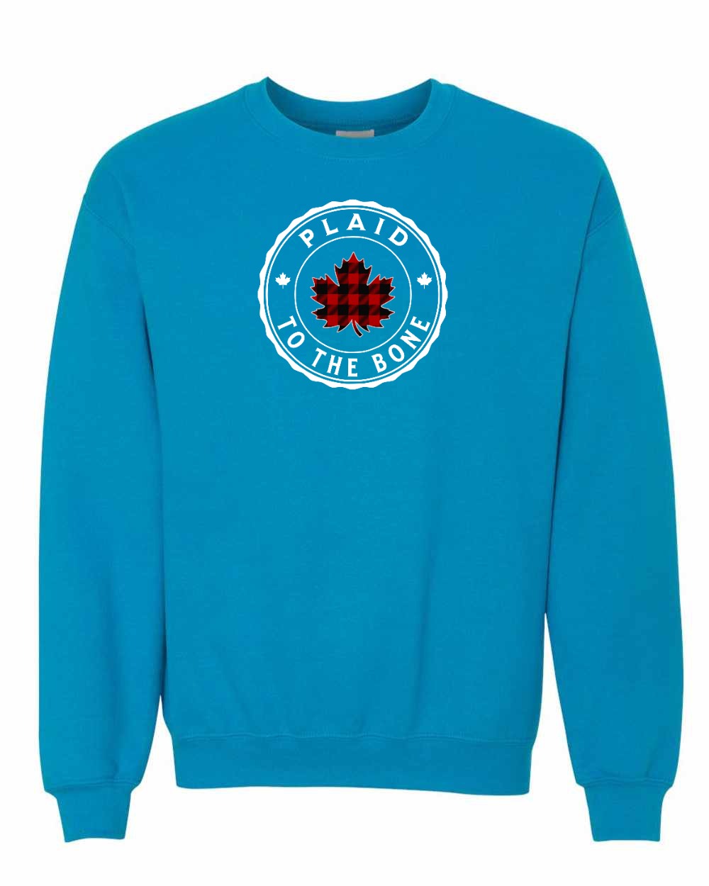 Plaid to the Bone Circle Leaf Full Crewneck