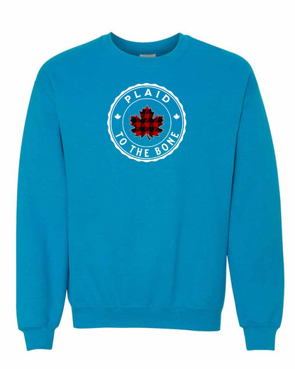 Plaid to the Bone Circle Leaf Full Crewneck