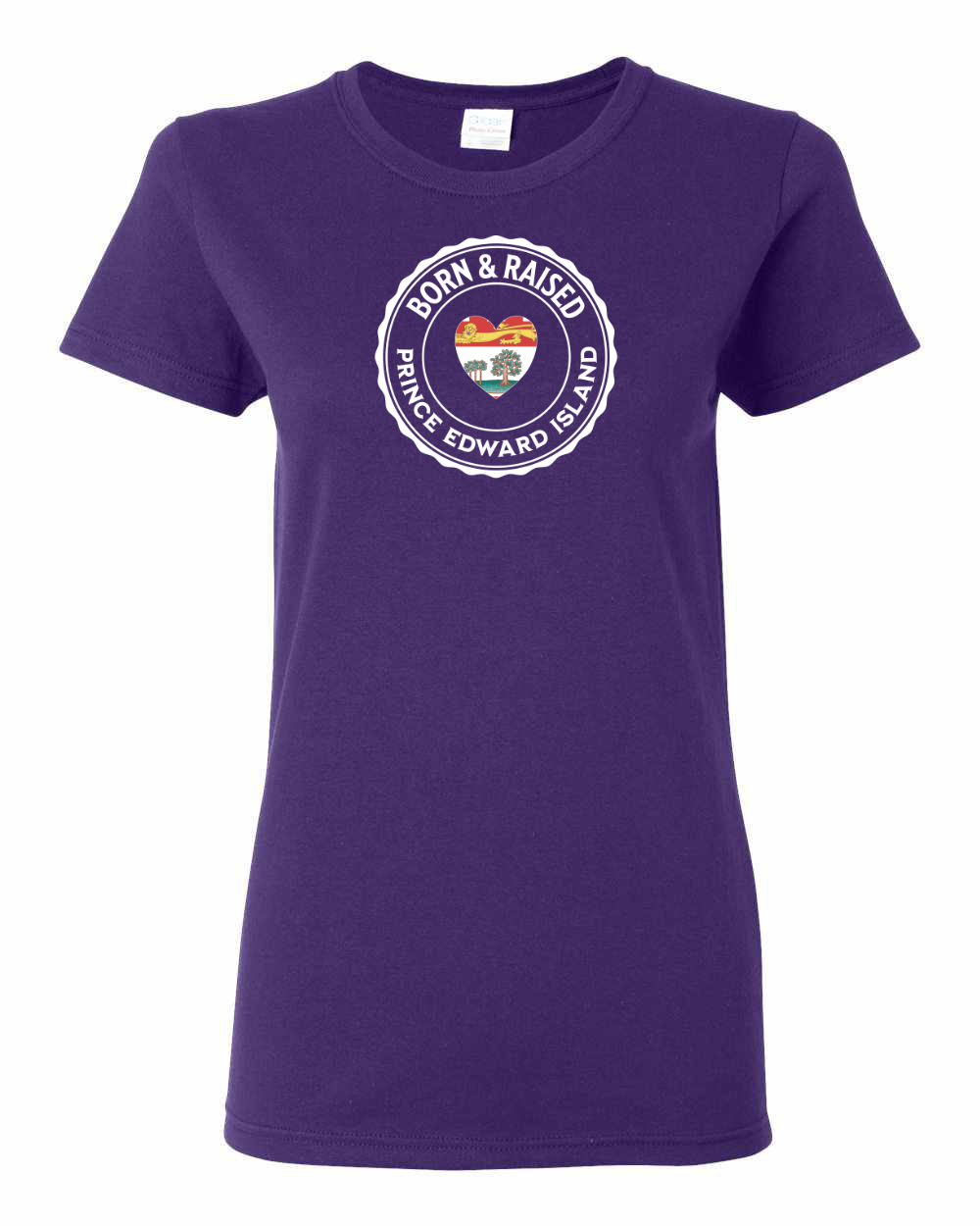 Born and Raised Heart Flag PEI Women's Tee