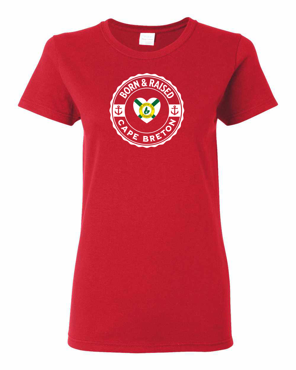 Born and Raised Heart Flag CB Women's Tee