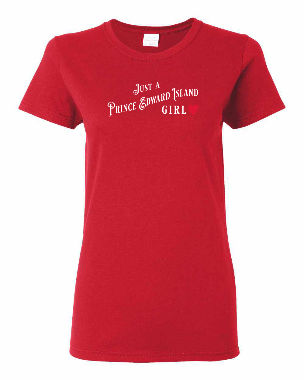 Just a PEI Girl Red Heart Women's Tee
