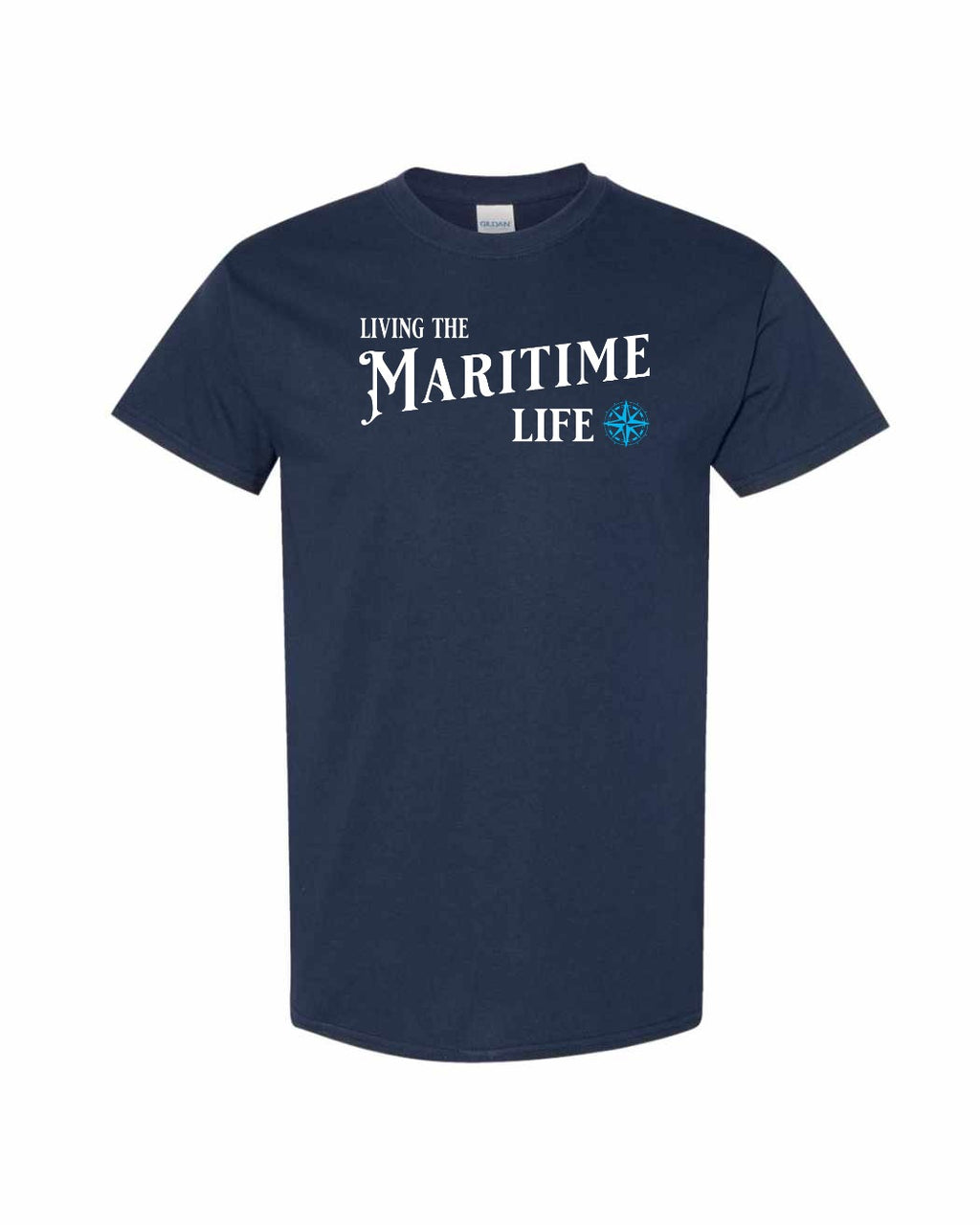 Living The Maritime Life Blue Compass Men's Tee