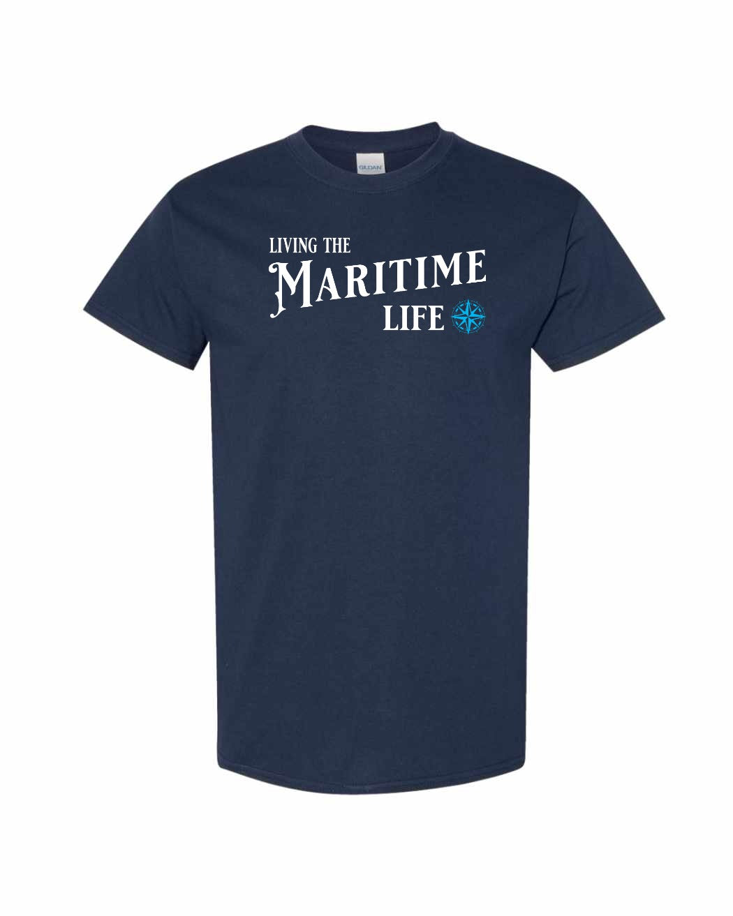 Living The Maritime Life Blue Compass Men's Tee