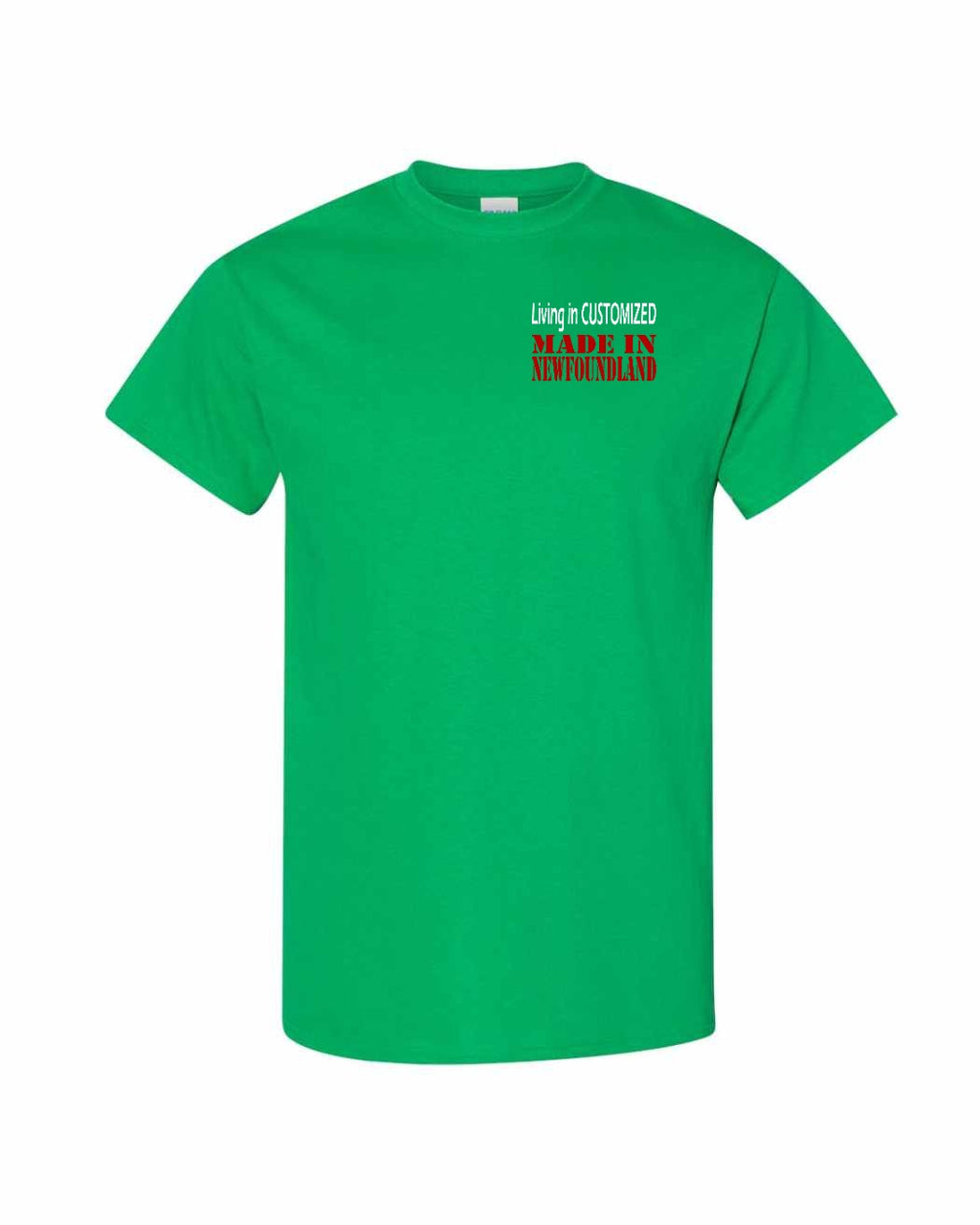 Living in Custom Made in NFLD Left Chest Men's Tee