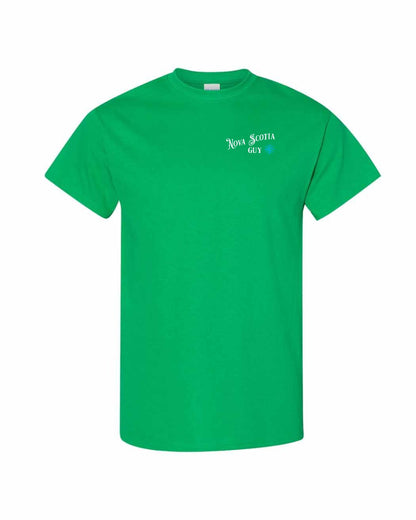 Nova Scotia Guy blue Left Chest and Back mens-tee