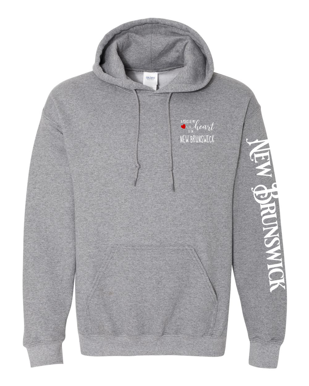 A piece of my Heart NB red heart Left Chest and Sleeve Pullover Hoodie - Unisex