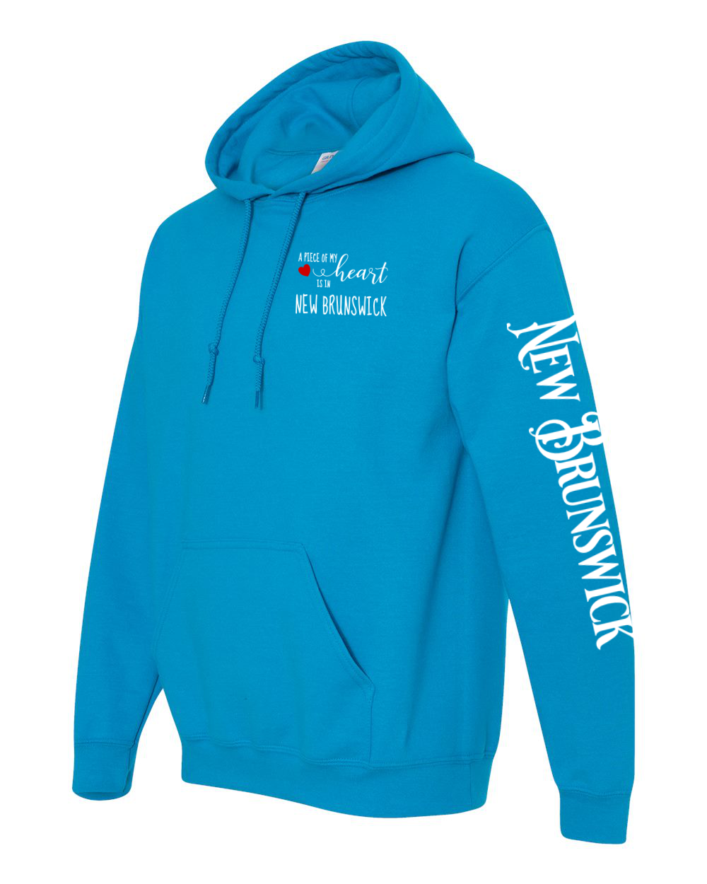 A piece of my Heart NB red heart Left Chest and Sleeve Pullover Hoodie - Unisex