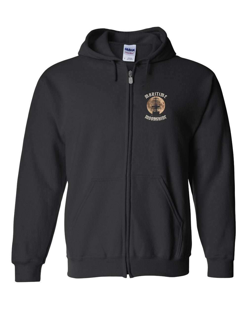 Maritime Moonshine Left Chest & Back Zip Hoodie - Unisex