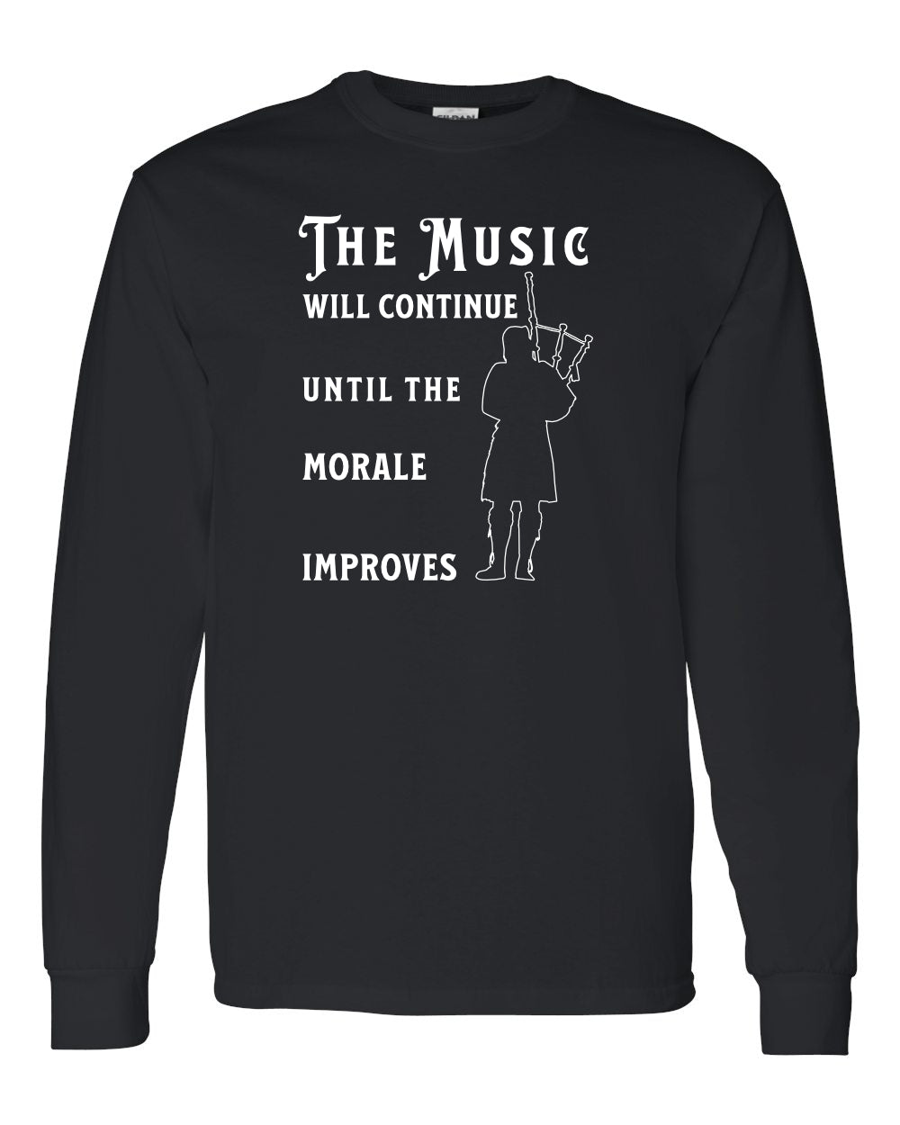 Maritime Swag Bagpipe  Music will Continue long sleeve Tee - Unisex