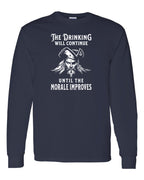 Maritime Swag  Pirate Drinking Morale Improves Long Sleeve Tee - Unisex