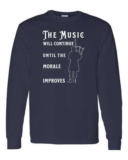 Maritime Swag Bagpipe  Music will Continue long sleeve Tee