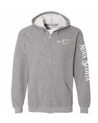 NS Guy Yellow Compass Left Chest and Sleeve Zip Hoodie - Unisex