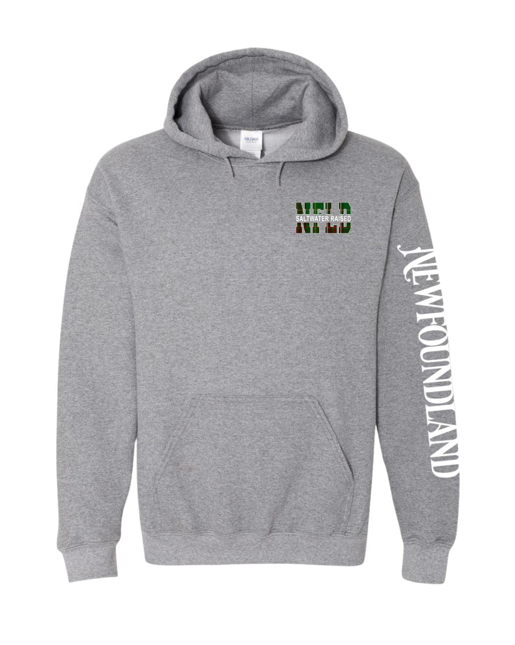 NFLD Saltwater Raised Left Chest and Sleeve Pullover Hoodie - Unisex