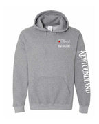 A piece of my Heart NFLD Left Chest (Red Heart) and Sleeve Pullover Hoodie - Unisex