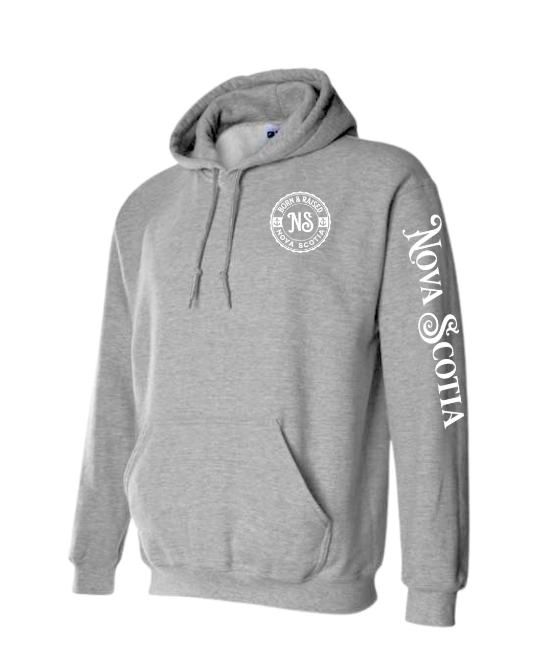 Born and Raised NS Left Chest and Sleeve Pullover Hoodie - Unisex