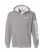 NFLD Girl Red Heart Left Chest And Sleeve Zip Hoodie - Unisex