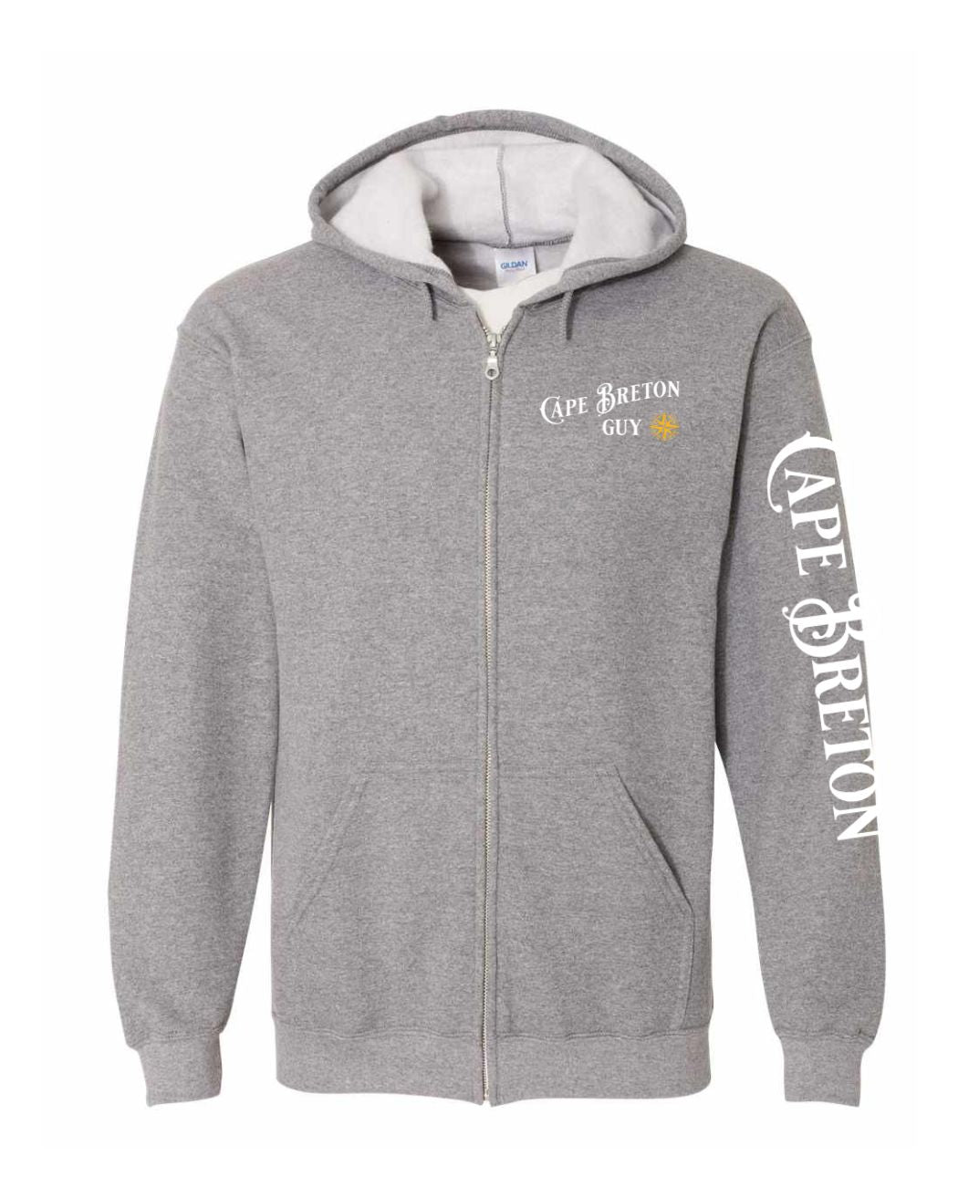CB Guy Yellow Compass  Left Chest and Sleeve Zip Hoodie - Unisex