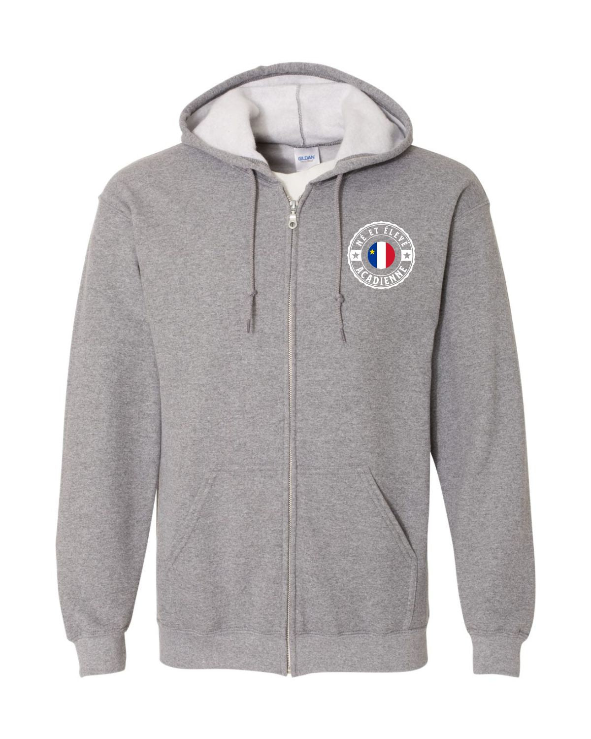 Ne Et Eleve Acadienne Left Chest and Back Zip Hoodie French