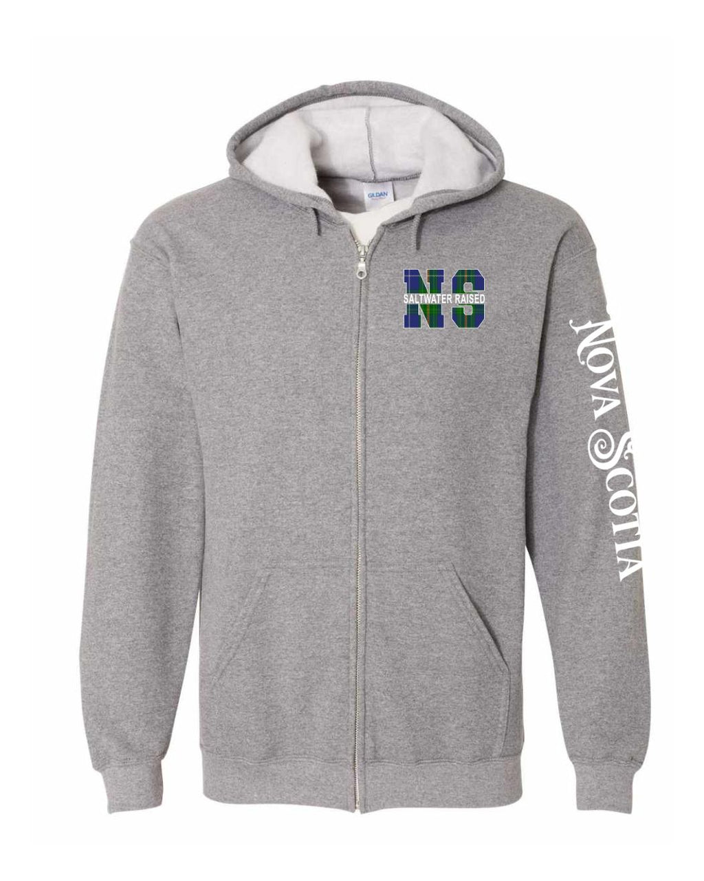 Saltwater Raised NS Left Chest and Sleeve Zip Hoodie - Unisex