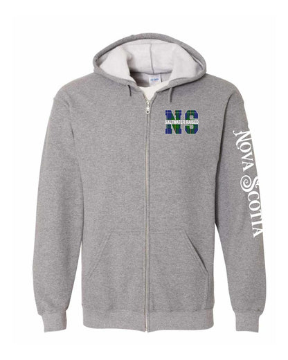 Salwater Raised Nova Scotia Left Chest and Sleeve Zip Hoodie