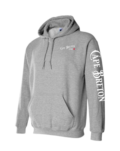 Cape Breton Girl Red Heart Left chest and Sleeve Pullover Hoodie