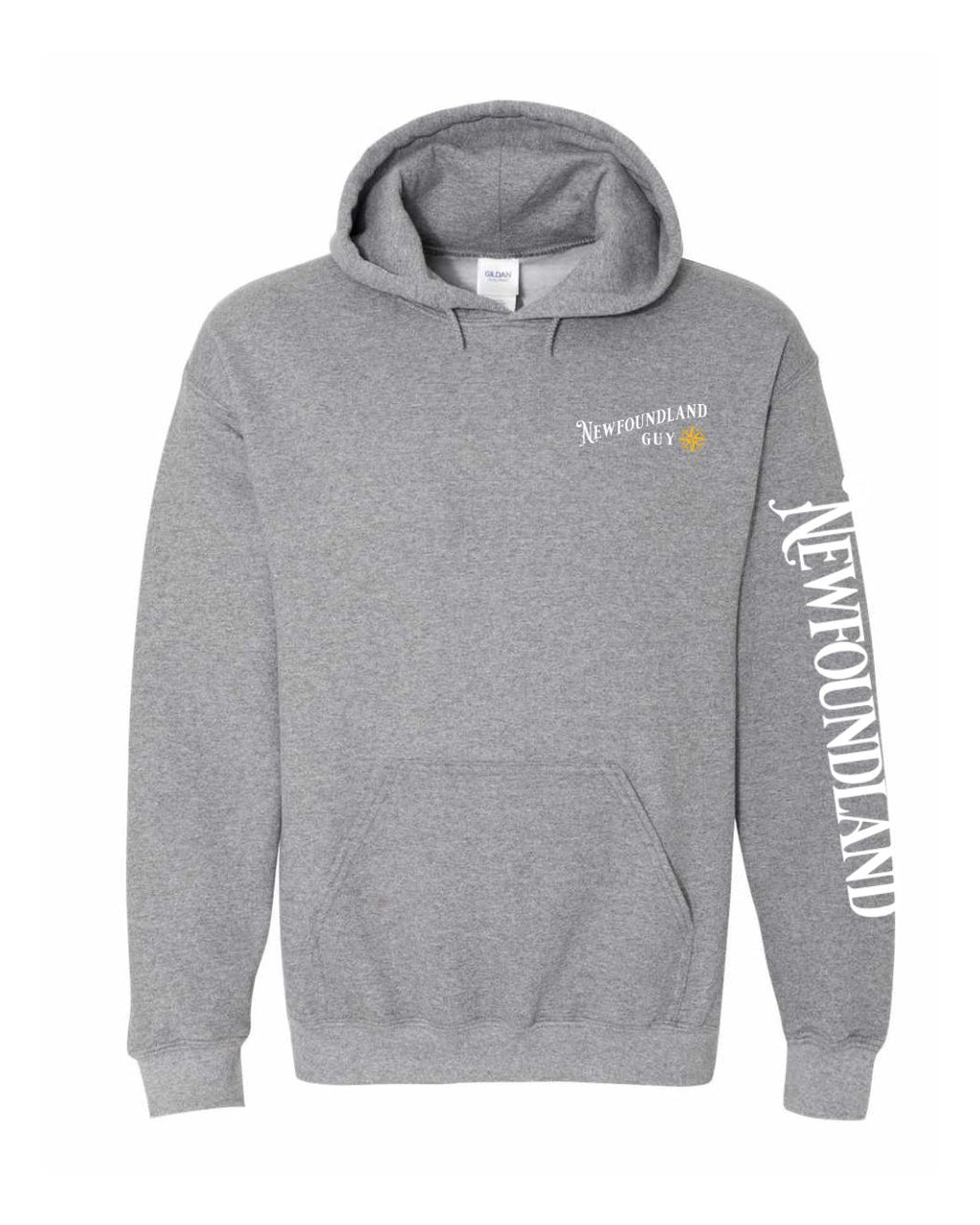 NFLD Guy Yellow Compass Left Chest and Sleeve Pullover Hoodie - Unisex