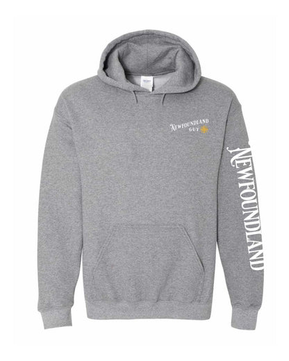 Newfoundland Guy Yellow Compass Left Chest and Sleeve Pullover Hoodie