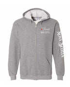 A piece of my heart Red Heart NS Left Chest and Sleeve Zip Hoodie - Unisex