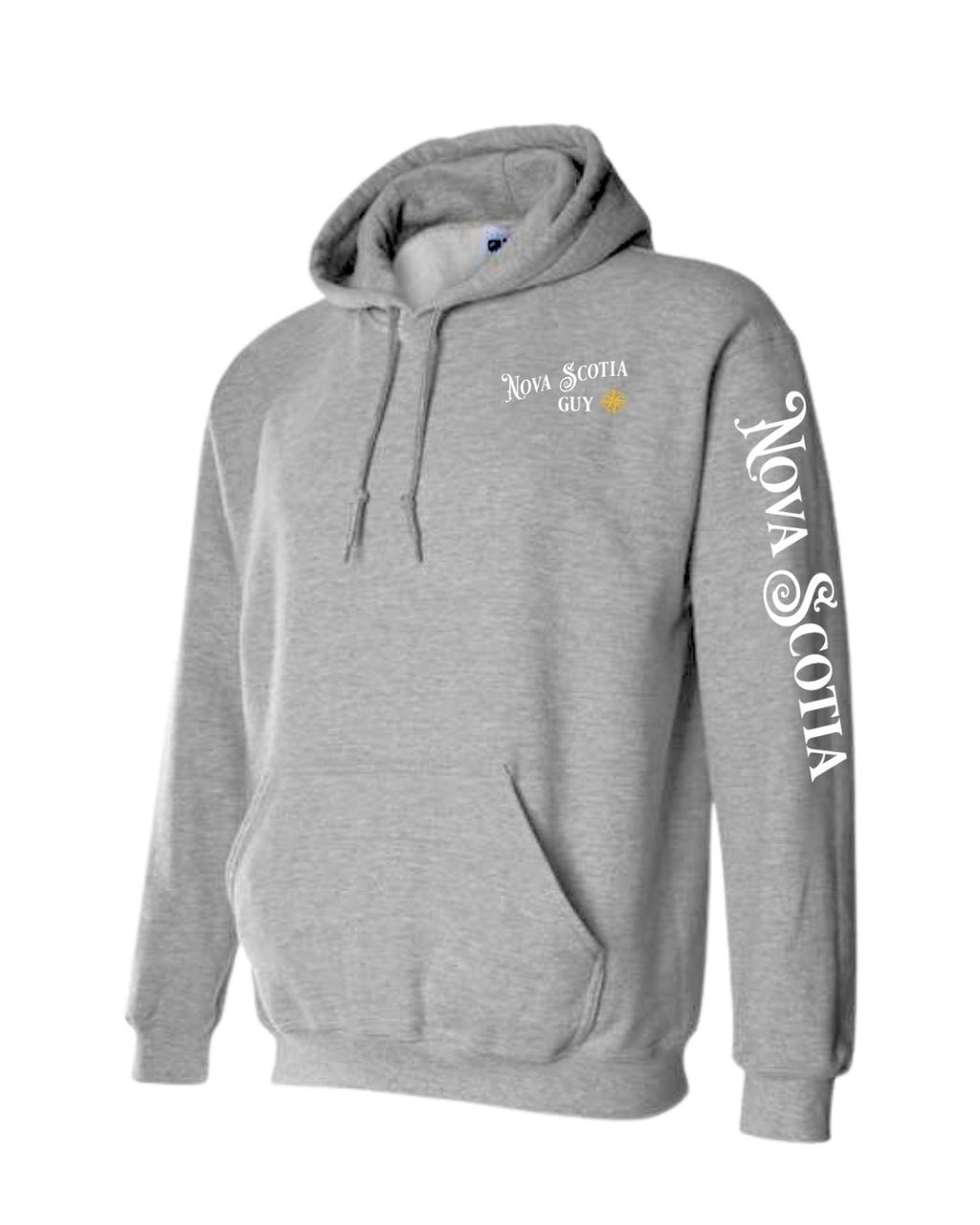 NS Guy Yellow Compass Left Chest and Sleeve Pullover Hoodie - Unisex