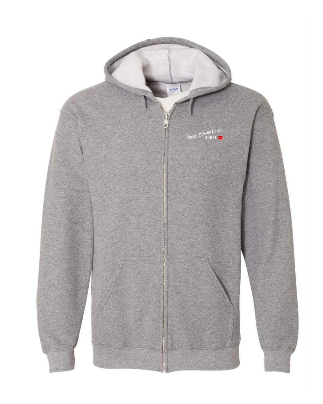PEI Nurse Left Chest and Back Zip Hoodie - Unisex