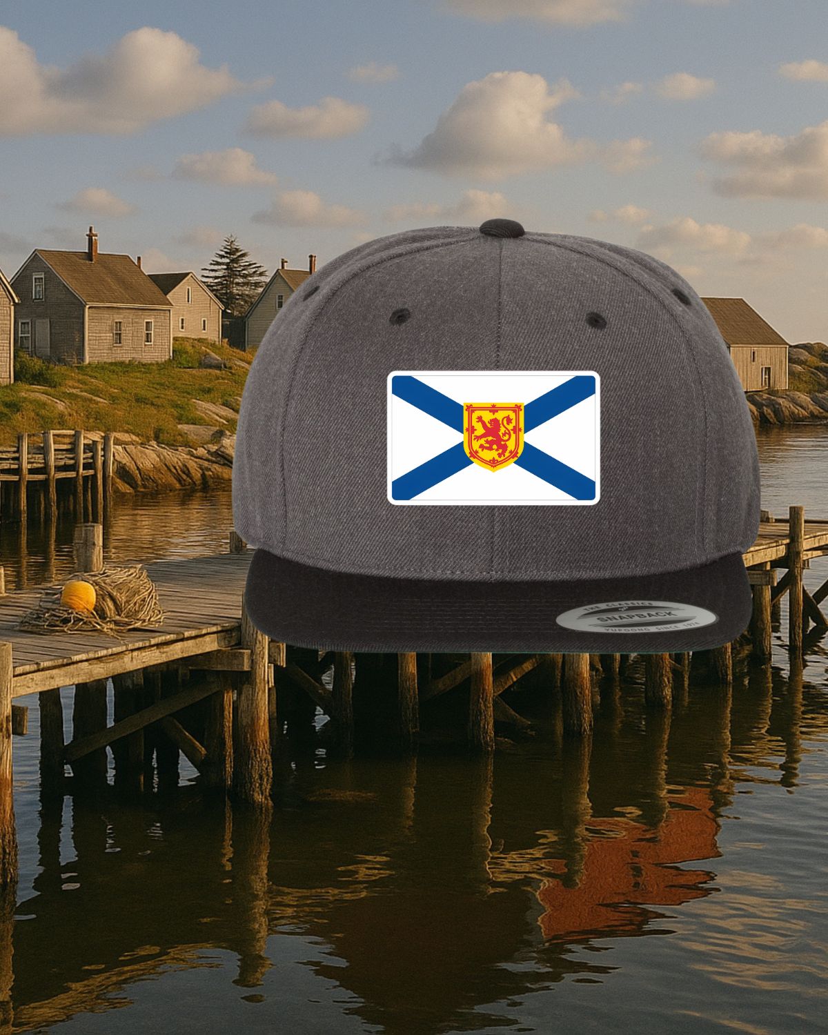 Nova Scotia Flag Patch Flat Brim Hat