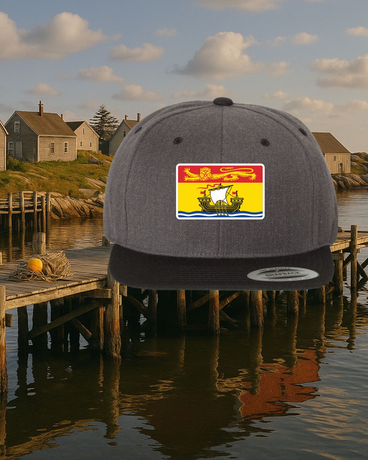 New Brunswick Flag Patch Flat Brim Hat