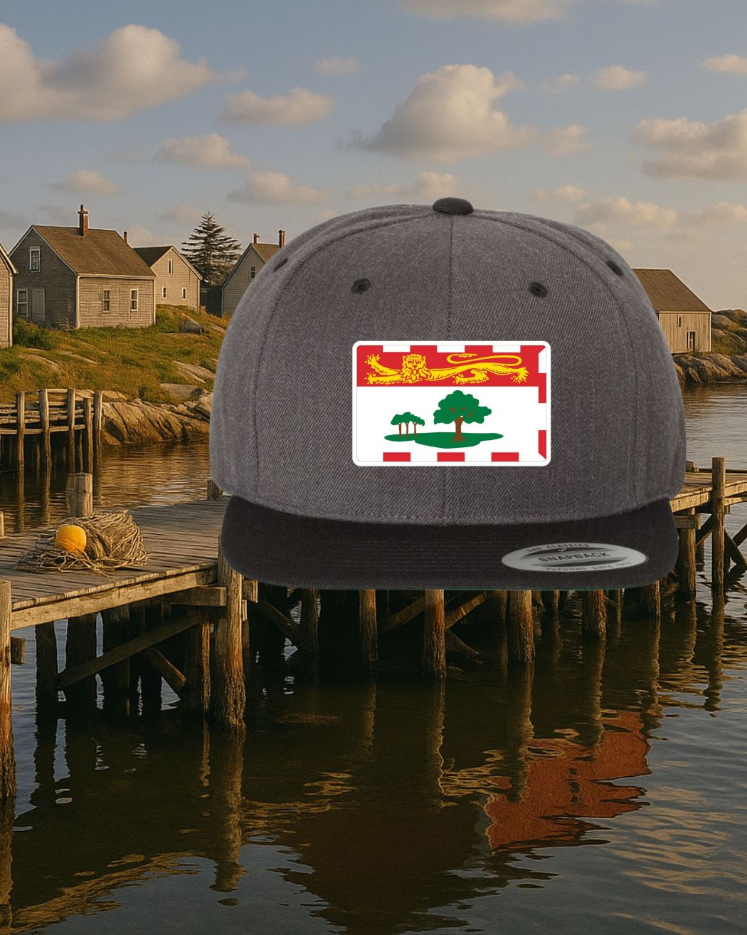 Prince Edward Island Flag Patch Flat Brim Hat