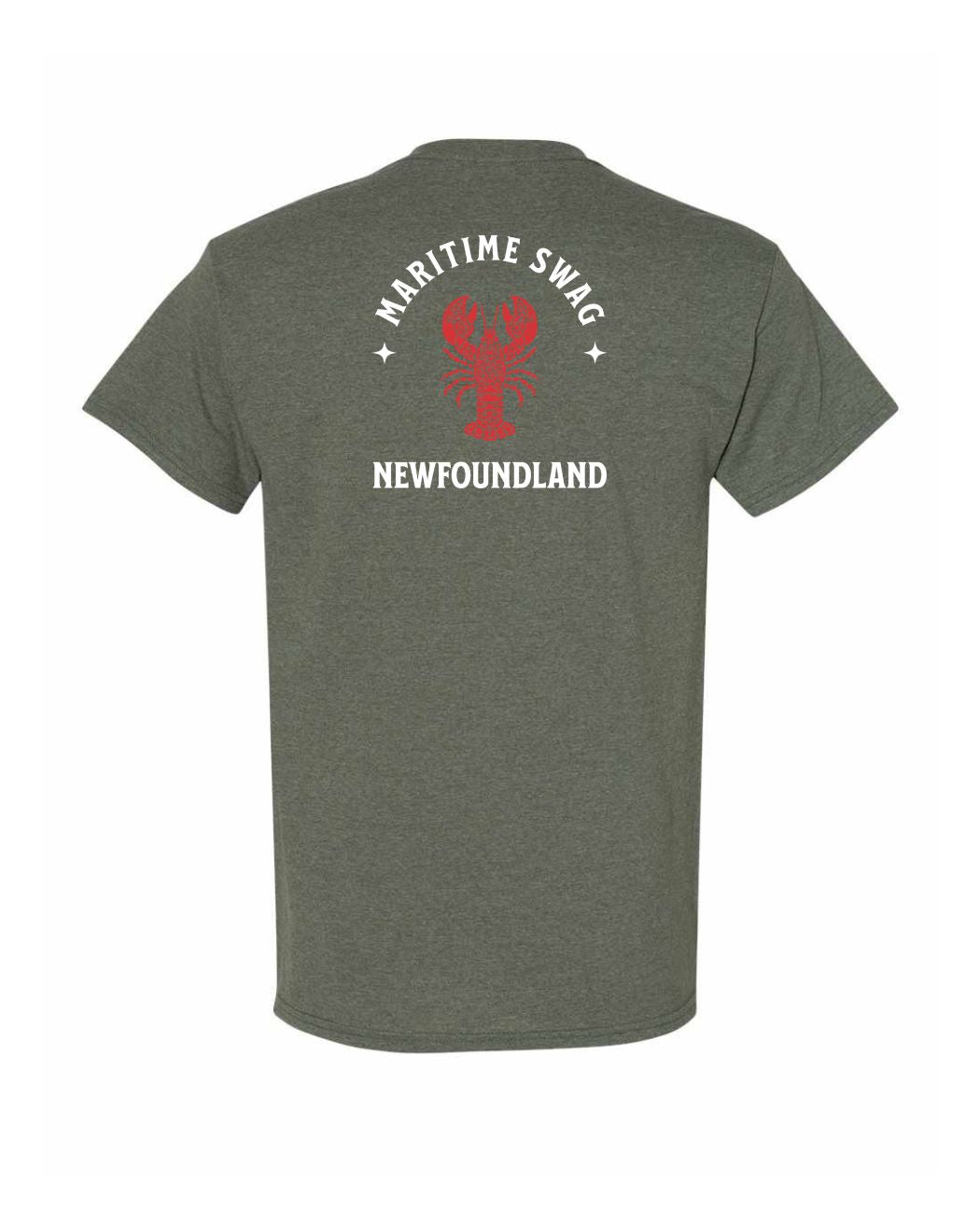 Maritime Swag NFLD Mandala Red Lobster Left Chest and Back Men's Tee